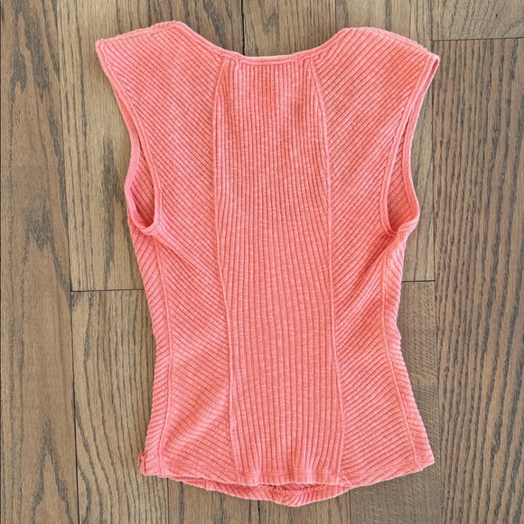 NWT We The Free Women's Boss Babe Ribbed-Knit Coral Corset Tank Top Size X-Small - Picture 8 of 11